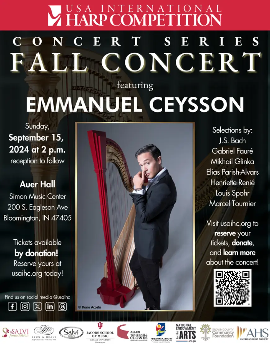 Emmanuel Ceysson, Principal Harpist at the Los Angeles Philharmonic, to Perform at the USA International Harp Competition